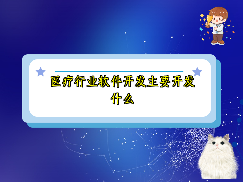 医疗行业软件开发主要开发什么