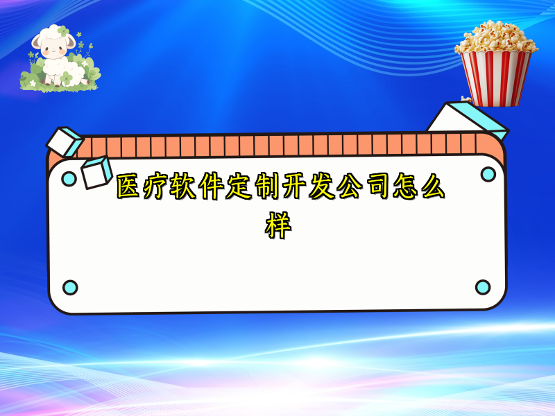 医疗软件定制开发公司怎么样