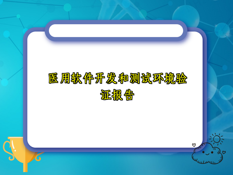 医用软件开发和测试环境验证报告