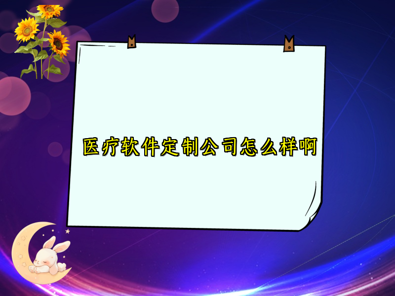 医疗软件定制公司怎么样啊